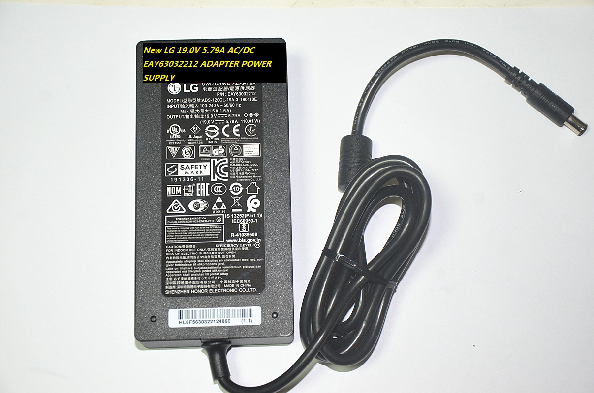 New LG 19.0V 5.79A AC/DC EAY63032212 ADAPTER POWER SUPPLY